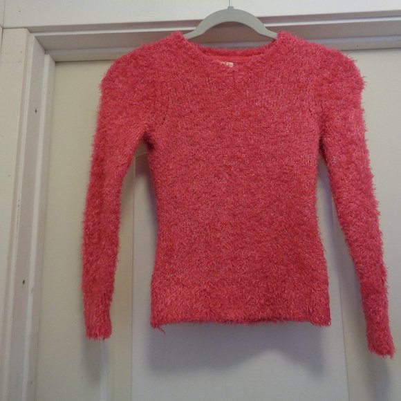 FUZZY WUZZY PINK  METALLIC THREADS TEEN SWEATER 7 - Picture 2 of 6